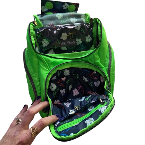 Lug Caddy Travel Makeup Hanging Bag Organizer Neon Green - Picture 6 of 14